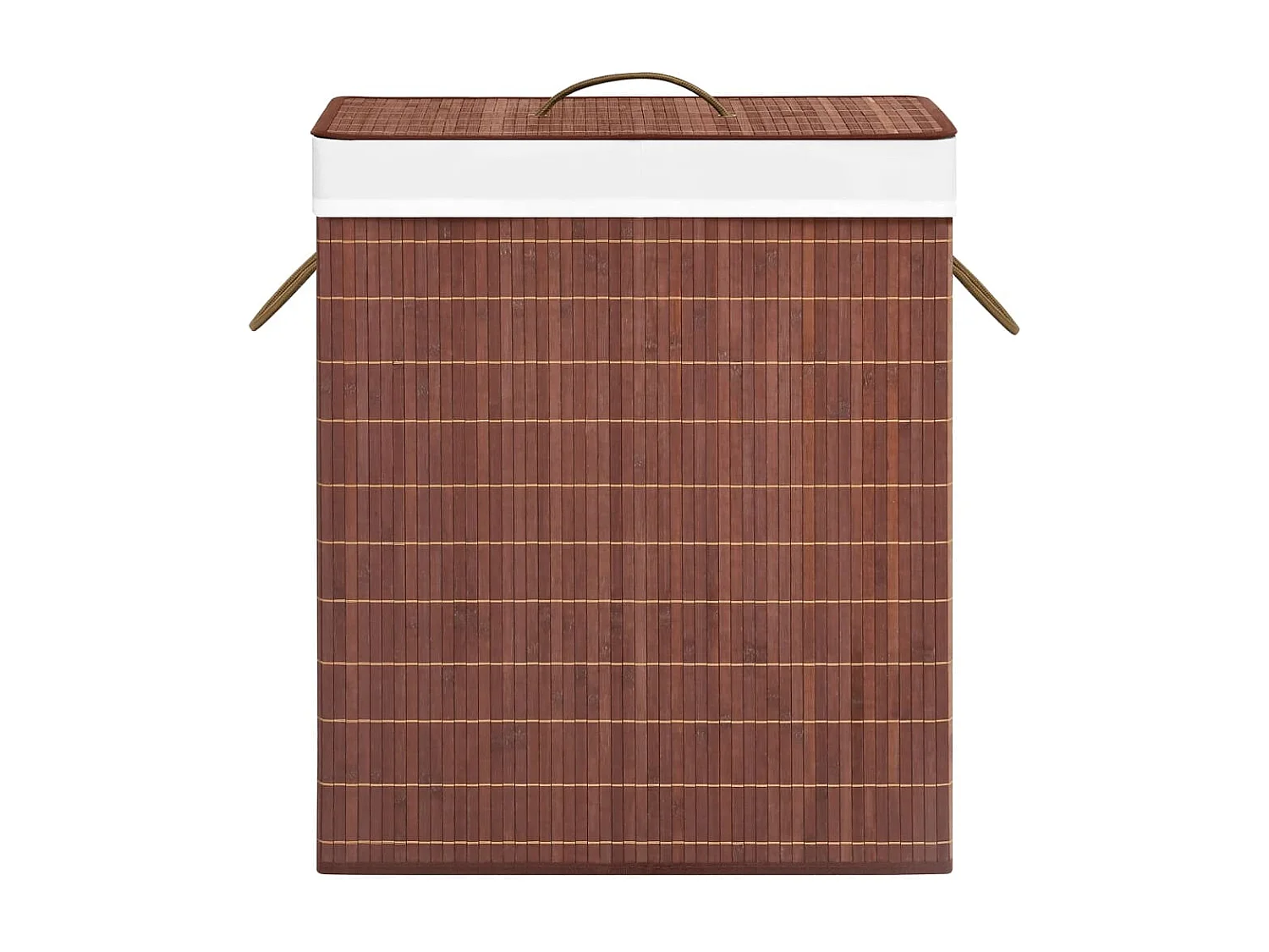 Panier à linge avec 2 sections bambou marron 100 L