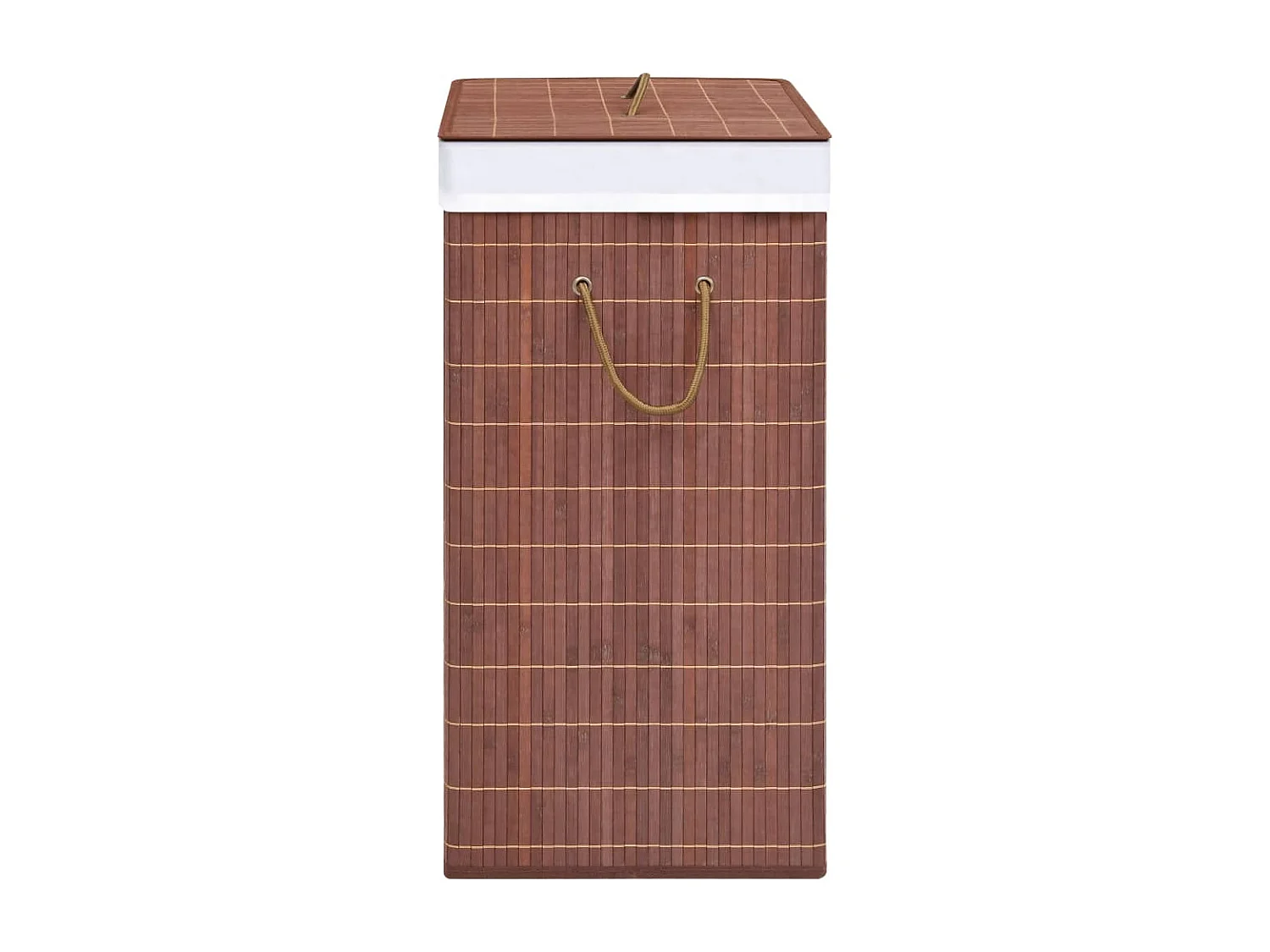 Panier à linge avec 2 sections bambou marron 100 L