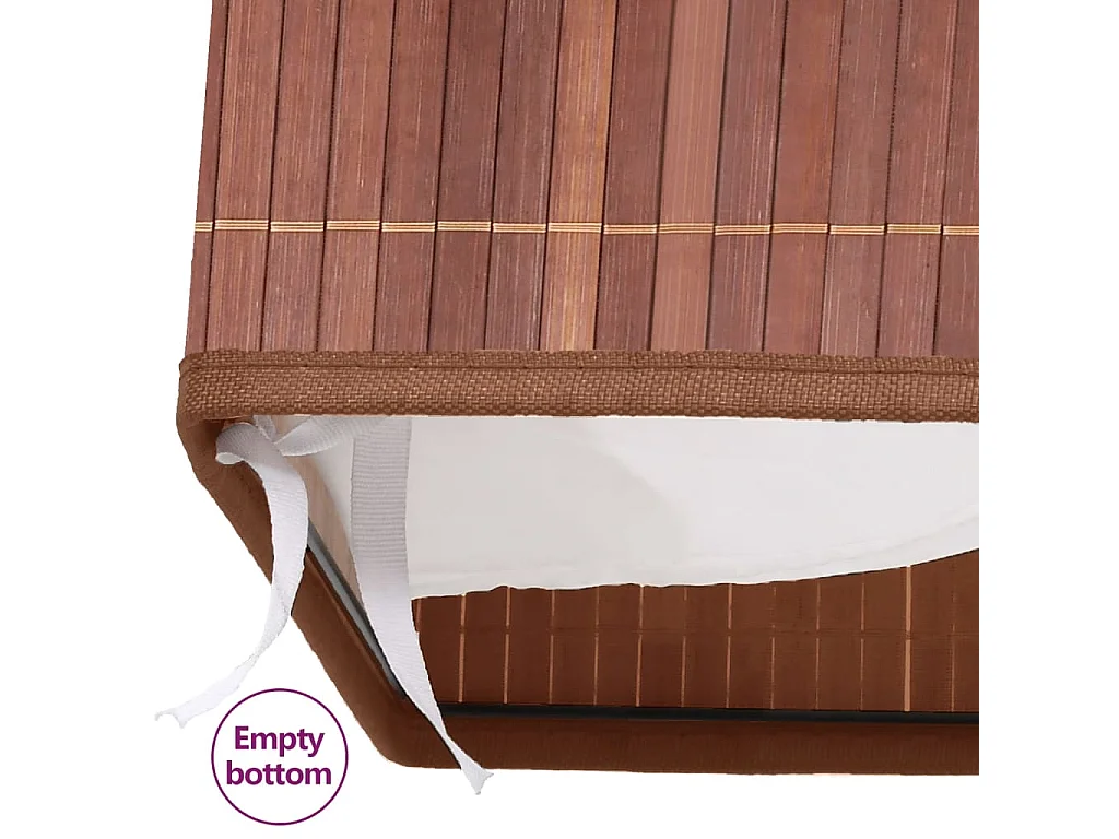 Panier à linge avec 2 sections bambou marron 100 L
