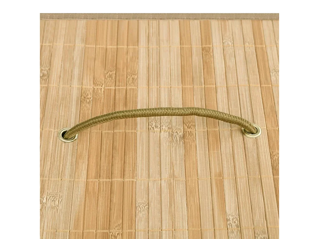 Panier à linge avec 2 sections bambou 72 L