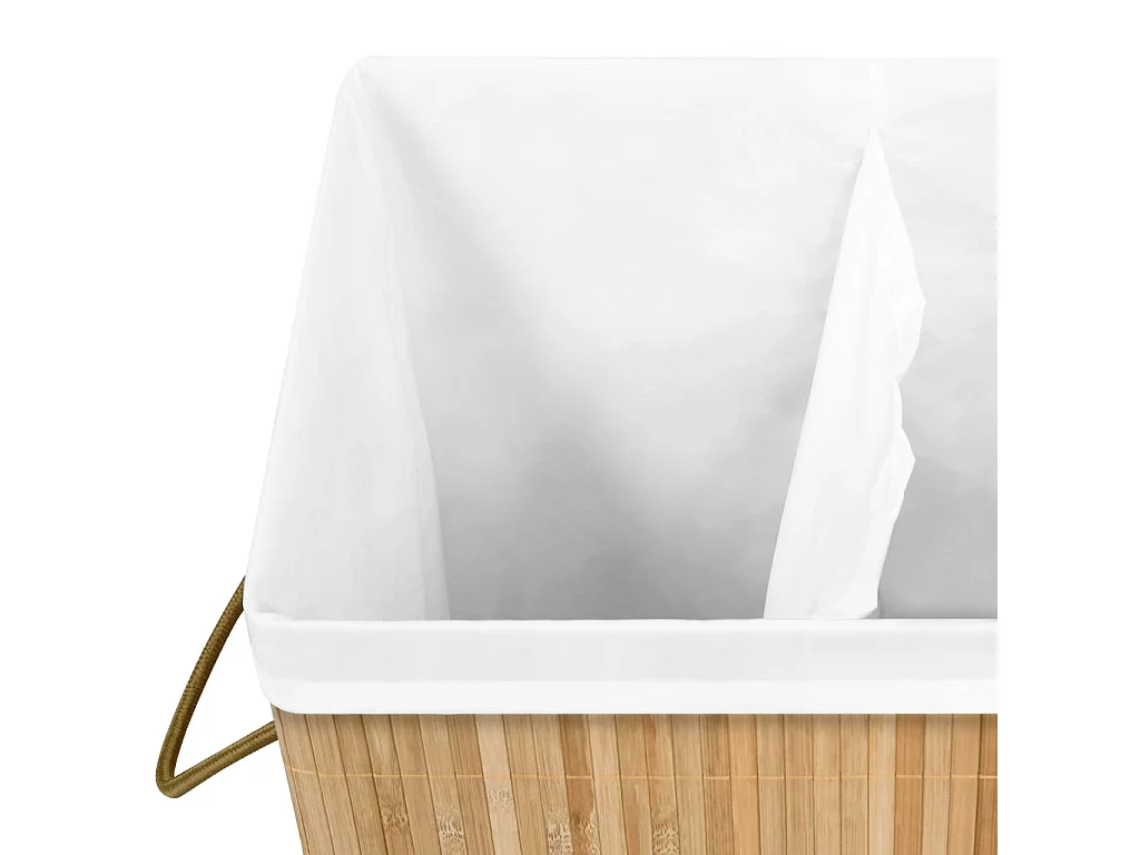 Panier à linge avec 2 sections bambou 72 L
