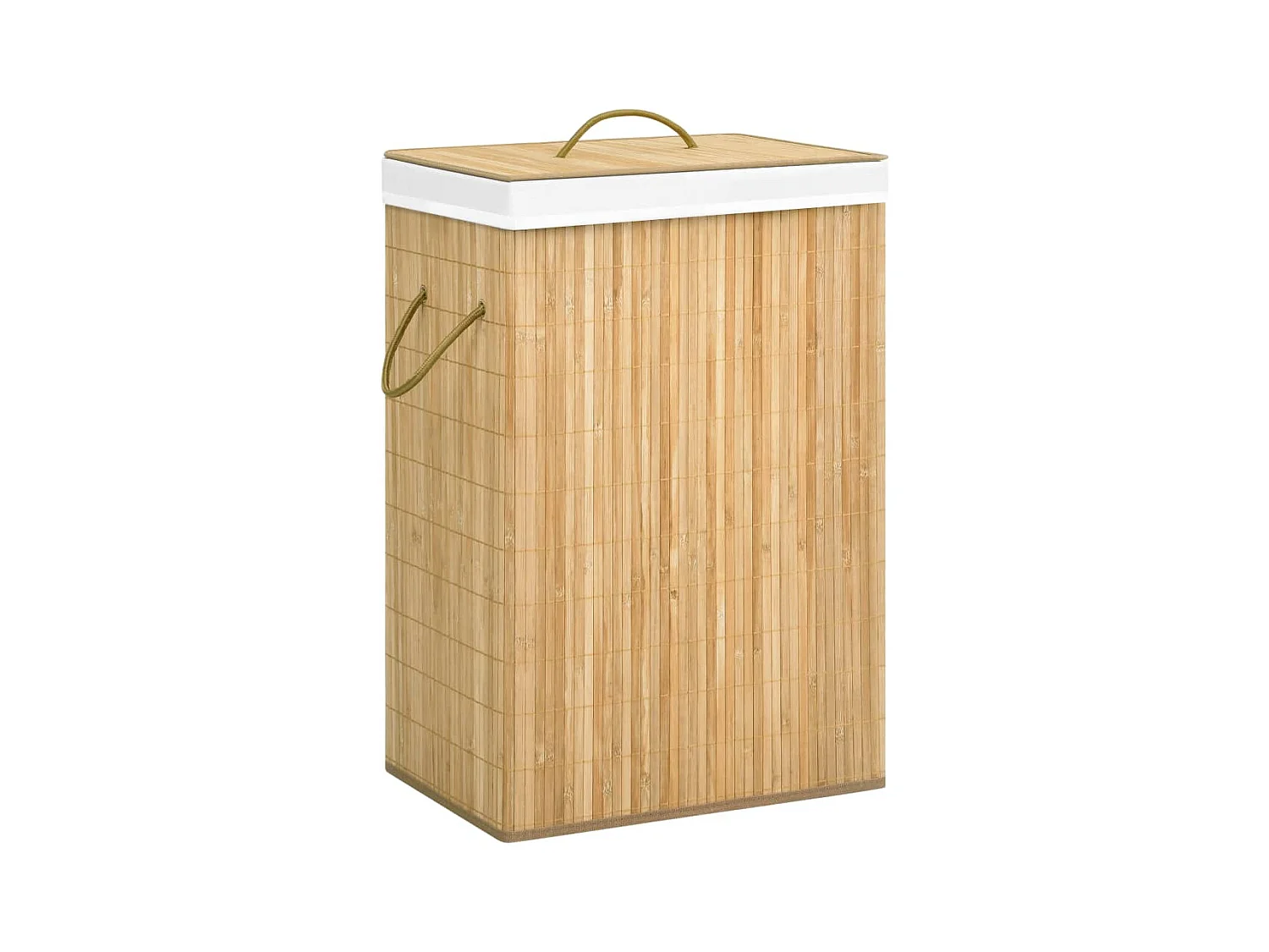 Panier à linge avec 2 sections bambou 72 L