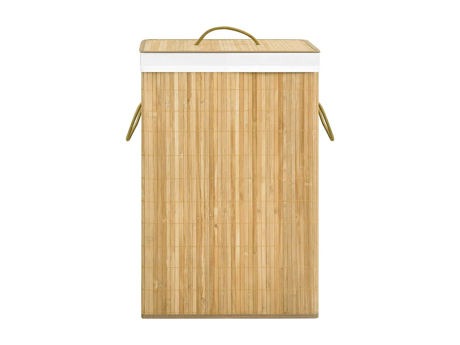 Panier à linge avec 2 sections bambou 72 L
