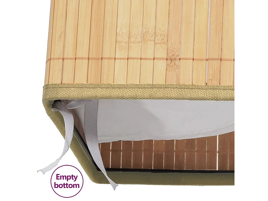 Panier à linge avec 2 sections bambou 72 L