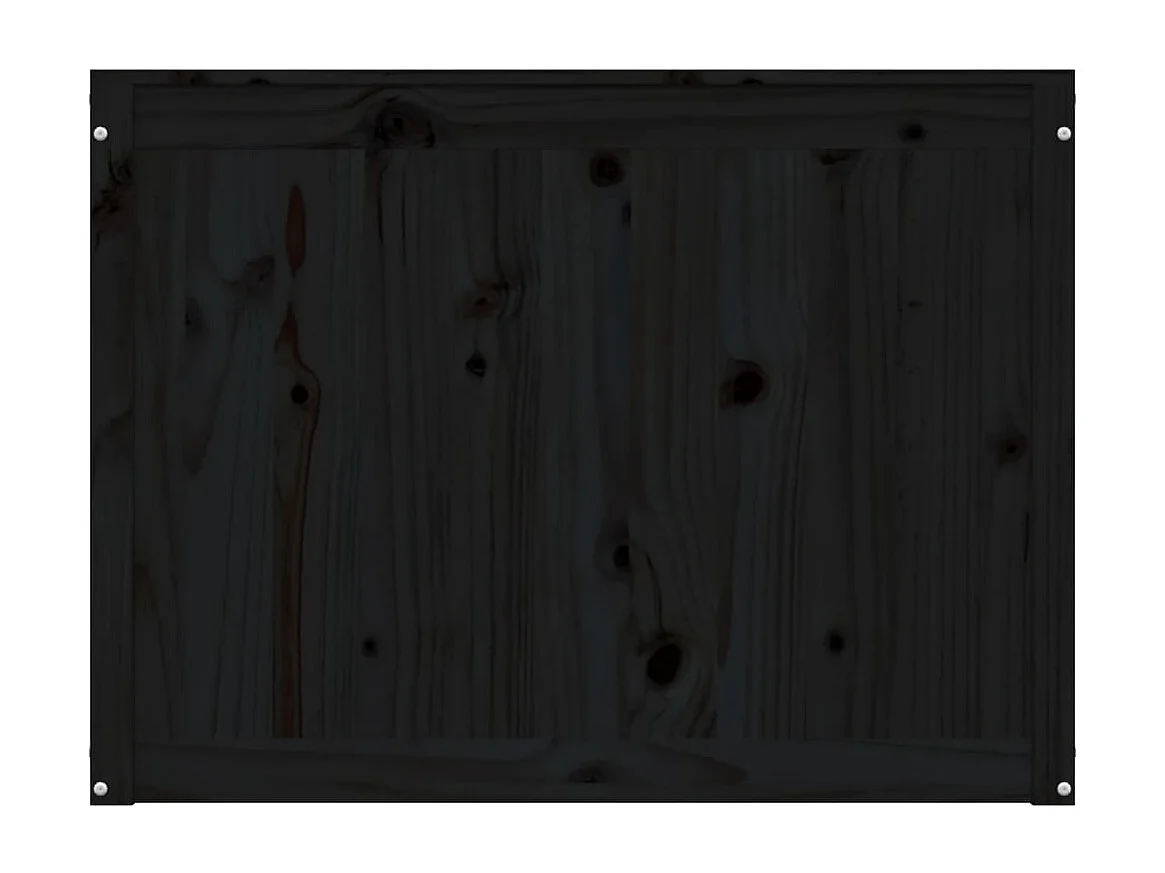 Boîte à linge Noir 88,5x44x66 cm Bois massif de pin