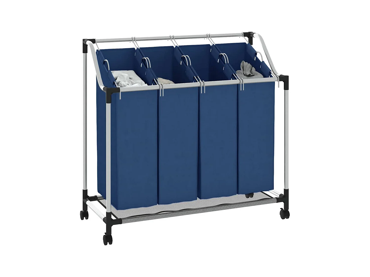 Trieuse à linge avec 4 sacs Bleu Acier