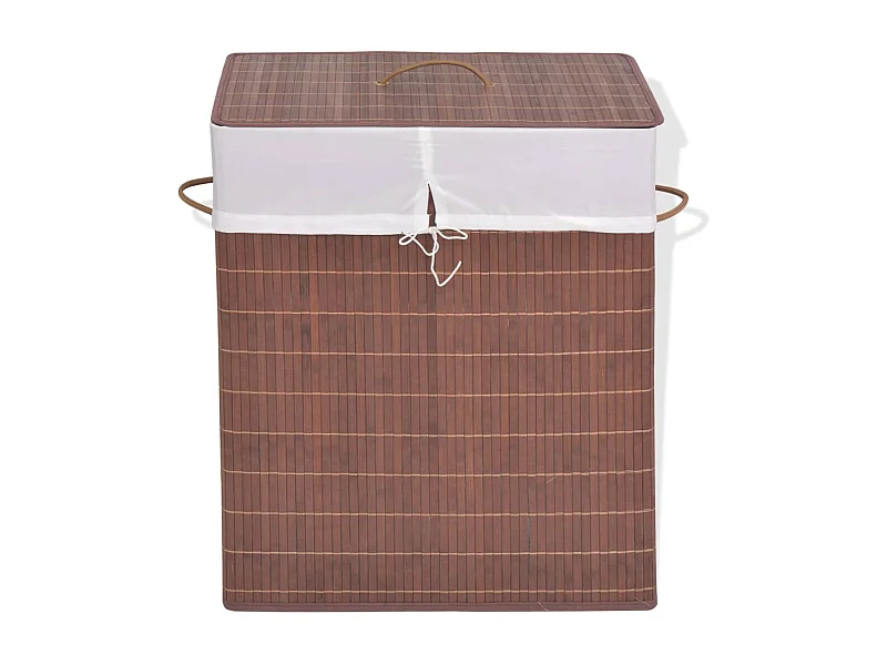 Panier à linge rectangulaire Bambou Marron