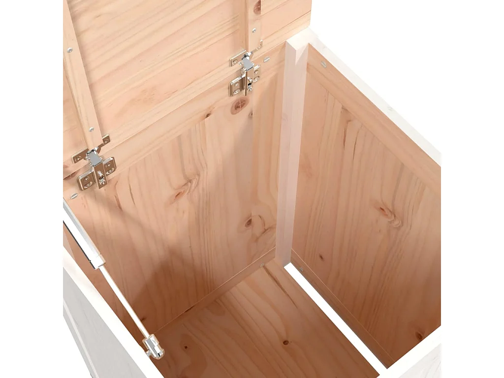 Boîte à linge Blanc 44x44x66 cm Bois massif de pin