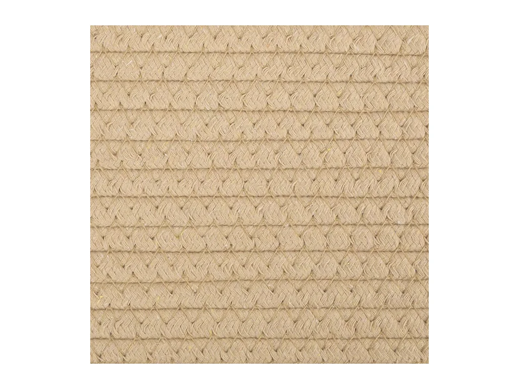 Panier à linge beige et blanc Ø60x36 cm coton