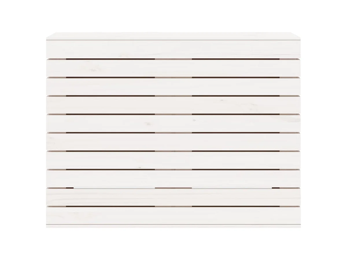 Panier à linge blanc 88,5x44x66 cm bois massif de pin