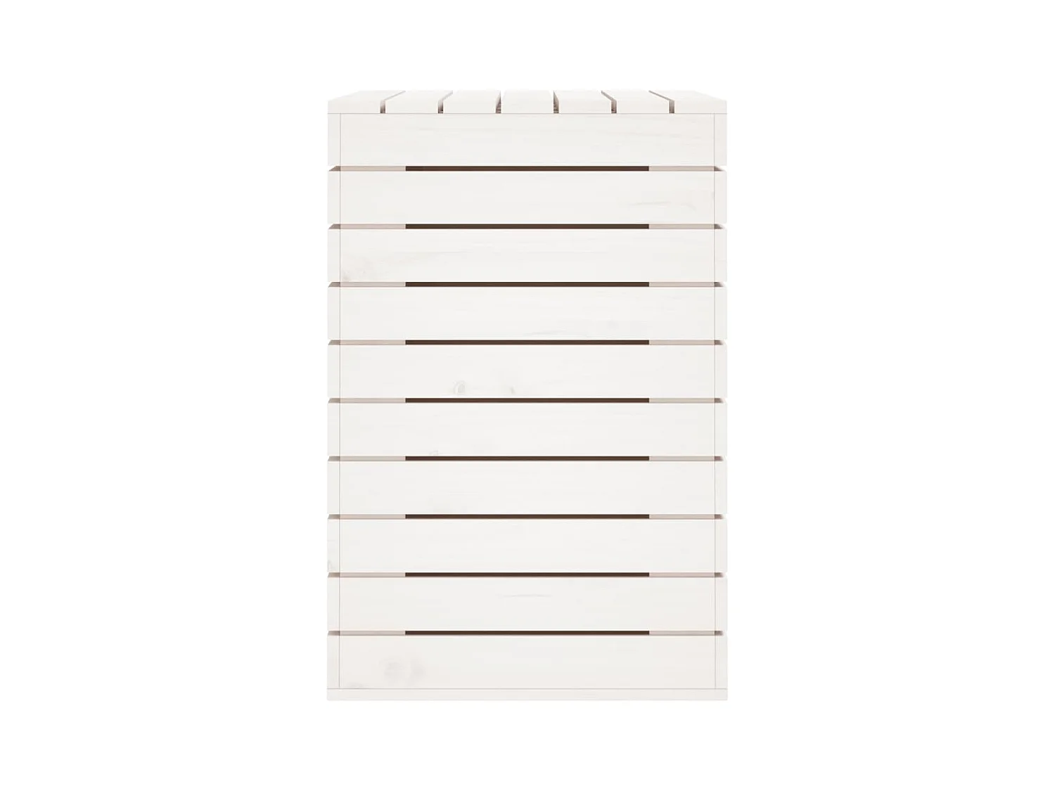 Panier à linge blanc 88,5x44x66 cm bois massif de pin