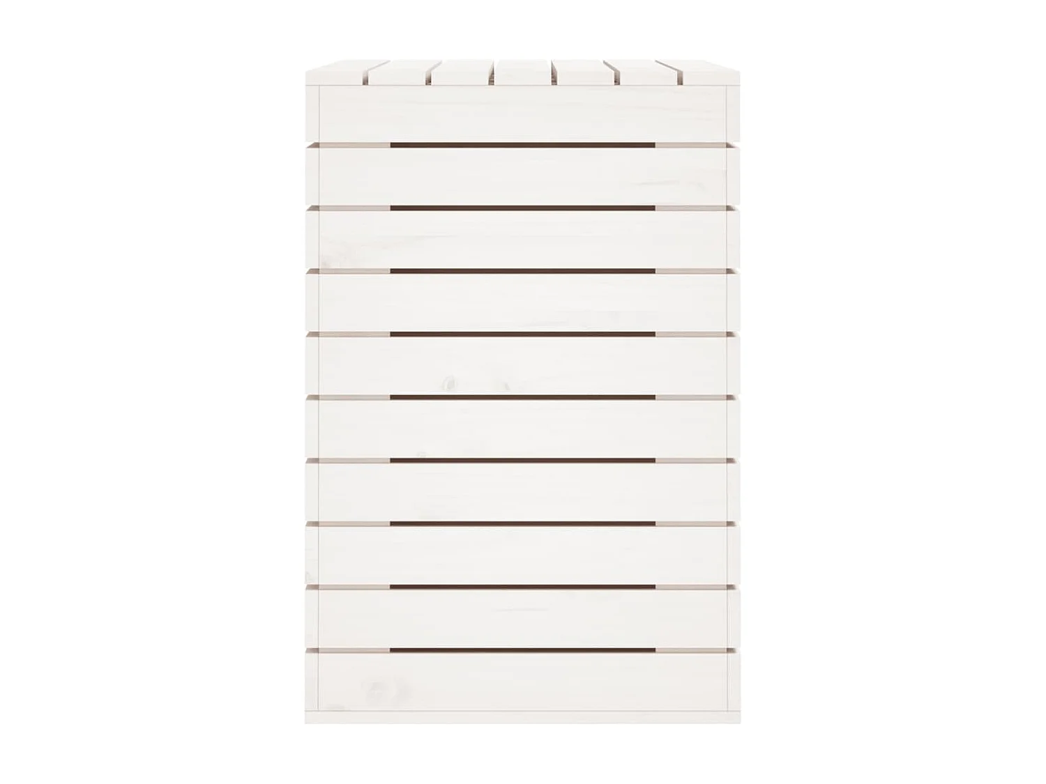 Panier à linge blanc 88,5x44x66 cm bois massif de pin