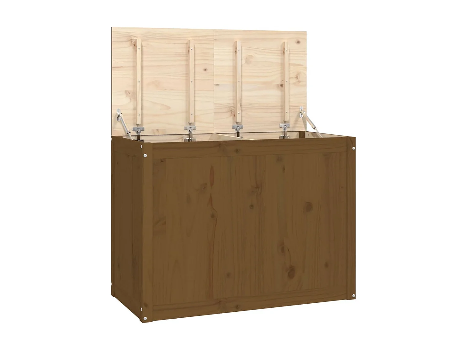 Boîte à linge Marron miel 88,5x44x66 cm Bois massif de pin