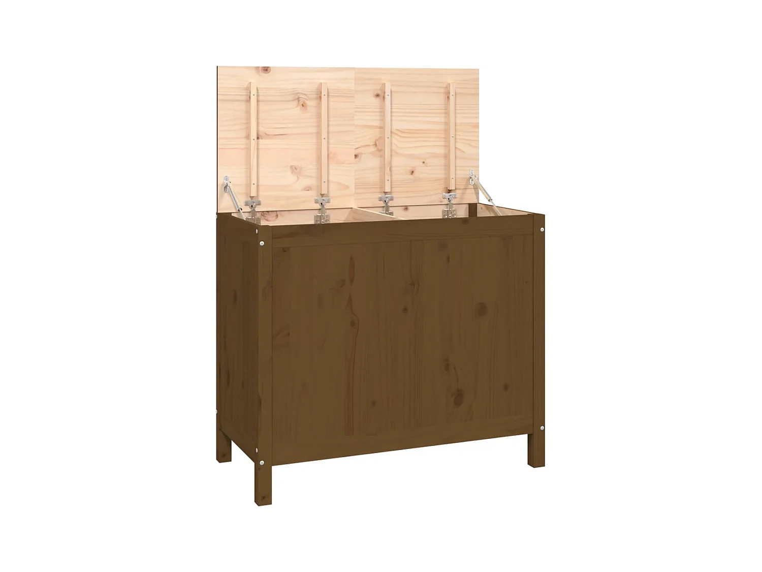 Boîte à linge Marron miel 88,5x44x76 cm Bois massif de pin