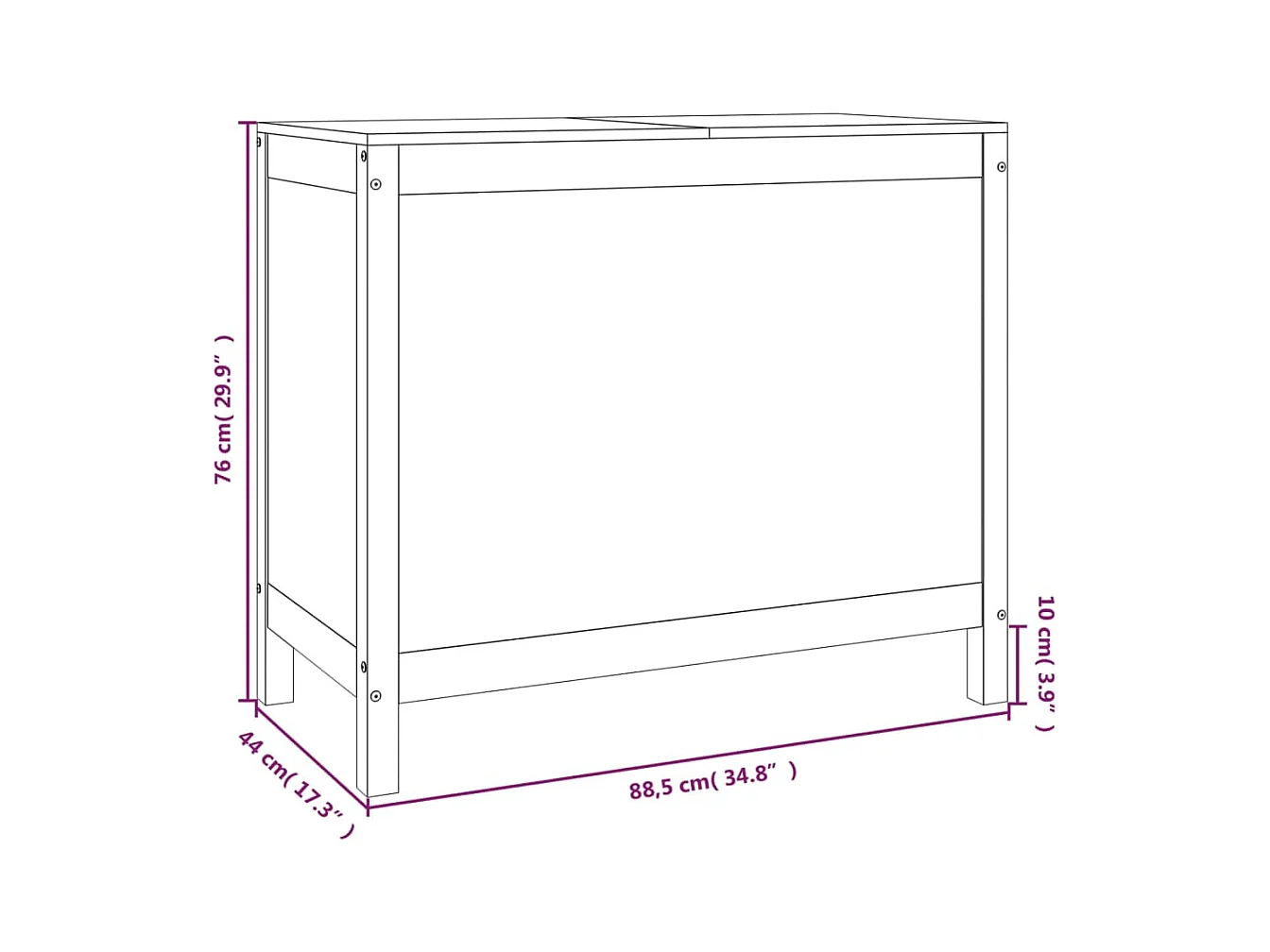 Boîte à linge Marron miel 88,5x44x76 cm Bois massif de pin