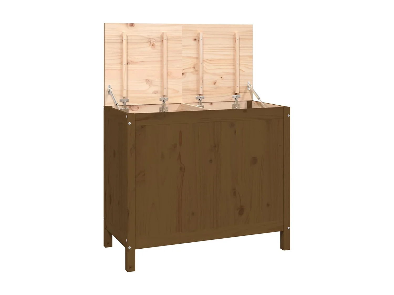 Boîte à linge Marron miel 88,5x44x76 cm Bois massif de pin