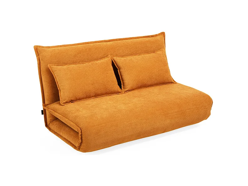 Chauffeuse 2 places 3-en-1 en velours côtelé jaune – GRACIE