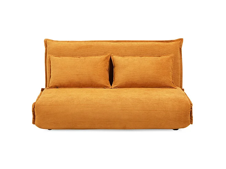 Chauffeuse 2 places 3-en-1 en velours côtelé jaune – GRACIE