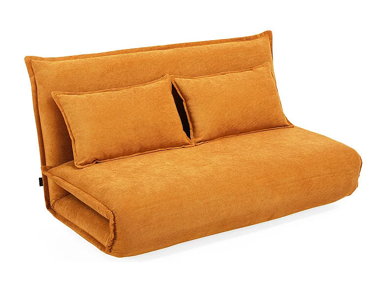 Chauffeuse 2 places 3-en-1 en velours côtelé jaune – GRACIE