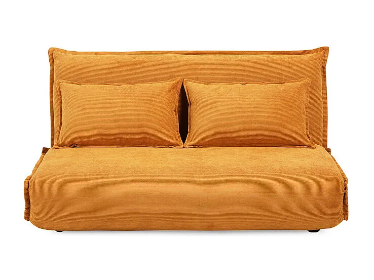 Chauffeuse 2 places 3-en-1 en velours côtelé jaune – GRACIE