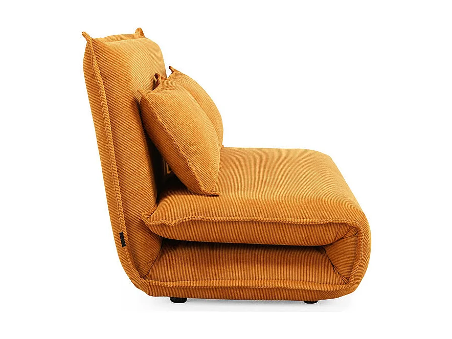 Chauffeuse convertible 2 places 3-en-1 en velours côtelé jaune – GRACIE