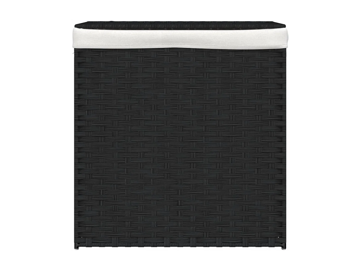 Wasmand met 2 vakken zwart 53x35x57 cm gevlochten hars