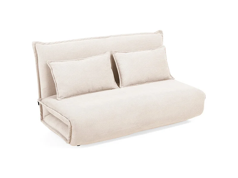 Chauffeuse 2 places 3-en-1 en velours côtelé beige – GRACIE