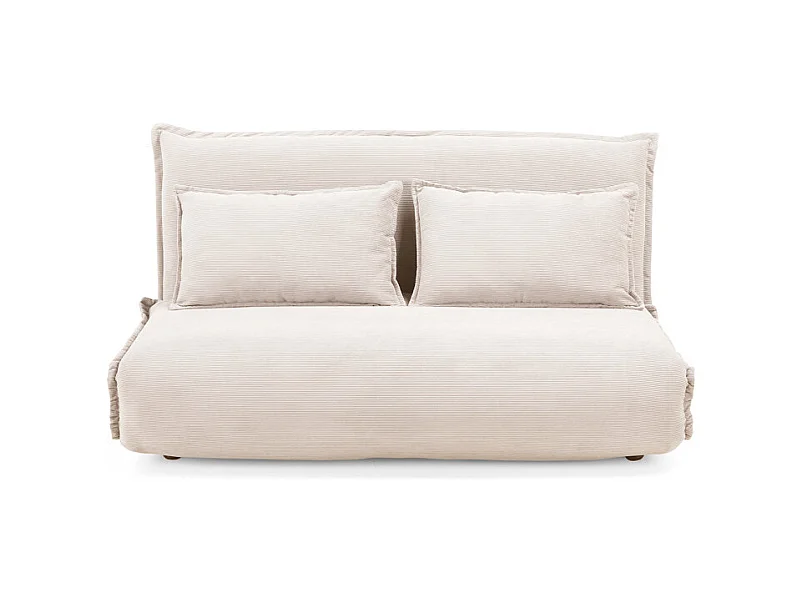 Chauffeuse 2 places 3-en-1 en velours côtelé beige – GRACIE