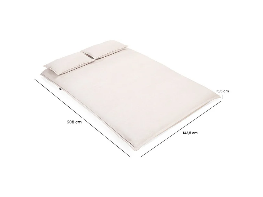 Chauffeuse 2 places 3-en-1 en velours côtelé beige – GRACIE