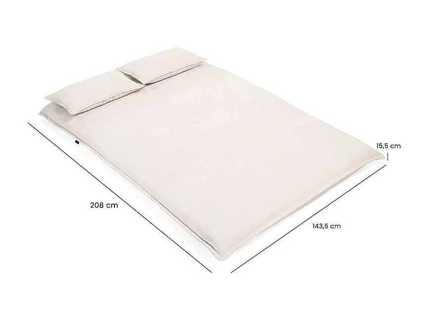 Canapé convertible 2 places en velours côtelé beige GRACIE