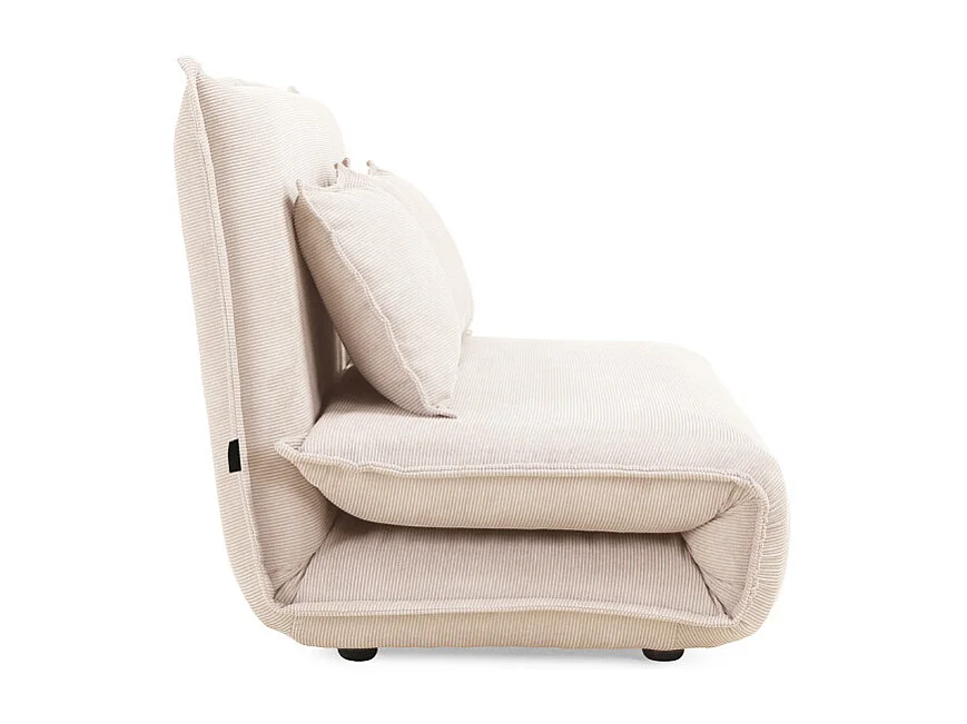 Canapé convertible 2 places en velours côtelé beige GRACIE