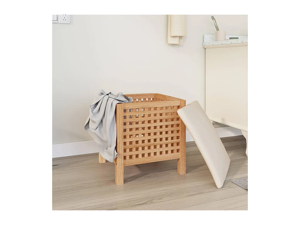 Tabouret de salle de bain 48x47,5x52 cm Bois massif de noyer