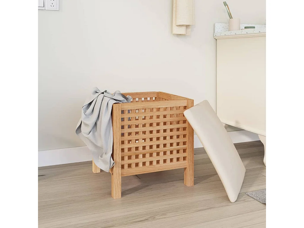 Tabouret de salle de bain 48x47,5x52 cm Bois massif de noyer