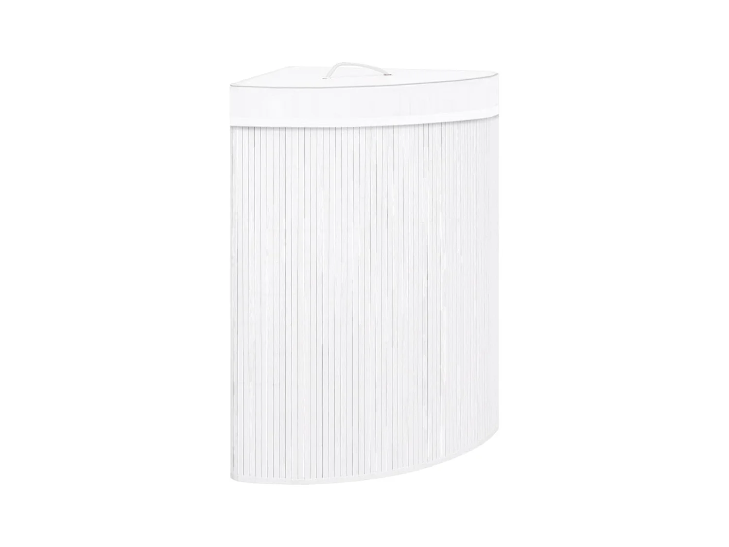 Panier à linge d'angle Bambou Blanc 60 L