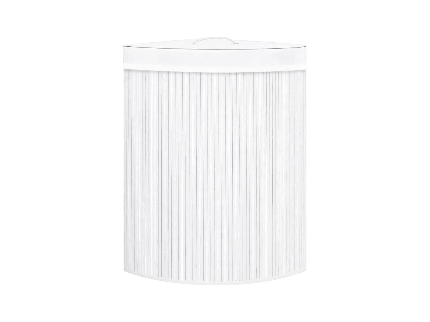 Panier à linge d'angle Bambou Blanc 60 L