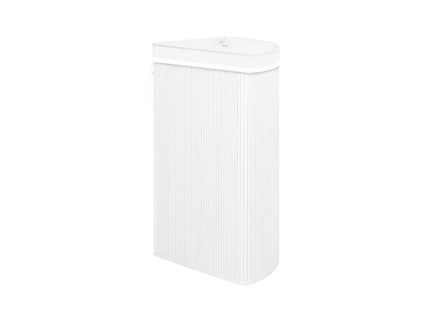 Panier à linge d'angle Bambou Blanc 60 L