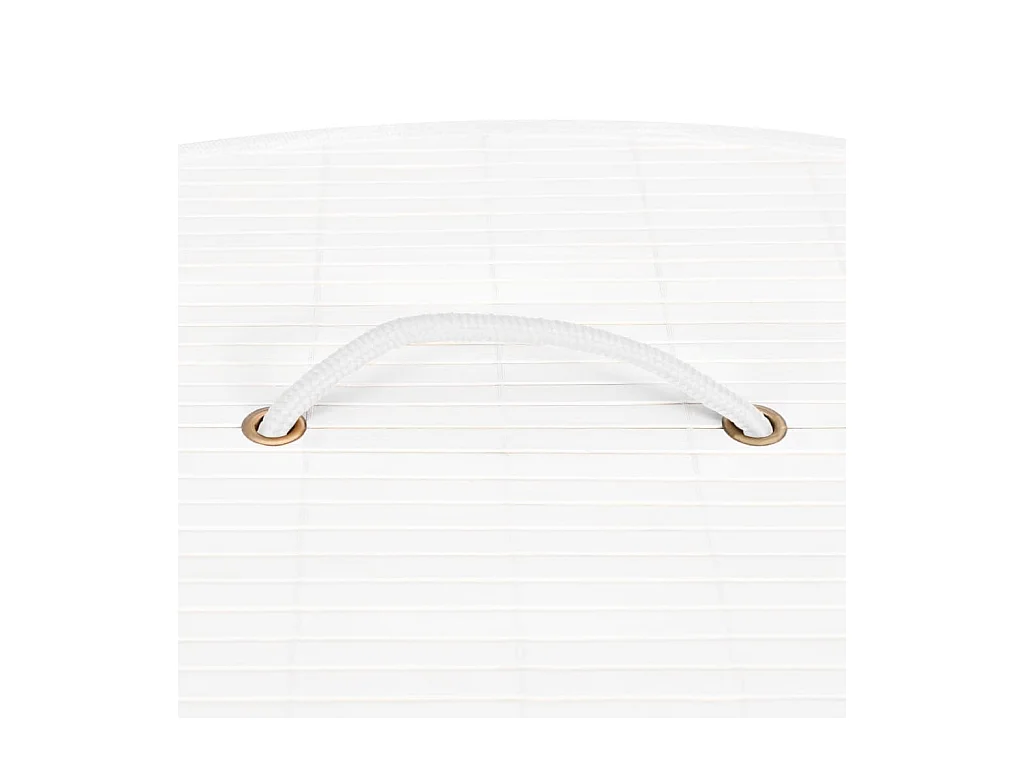 Panier à linge d'angle Bambou Blanc 60 L