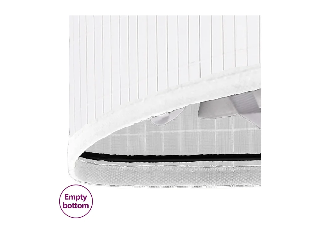 Panier à linge d'angle Bambou Blanc 60 L