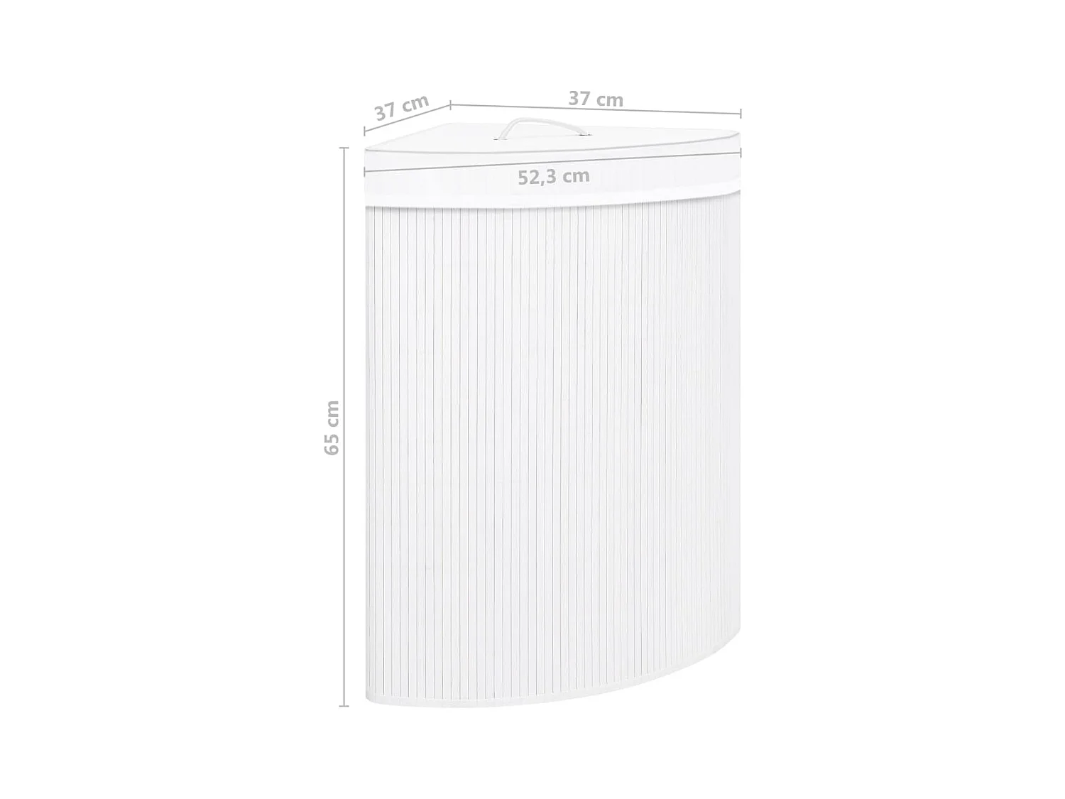 Panier à linge d'angle Bambou Blanc 60 L