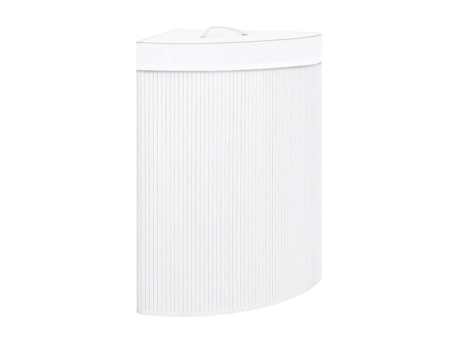 Panier à linge d'angle Bambou Blanc 60 L