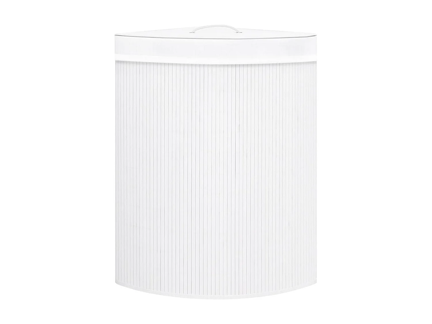 Panier à linge d'angle Bambou Blanc 60 L