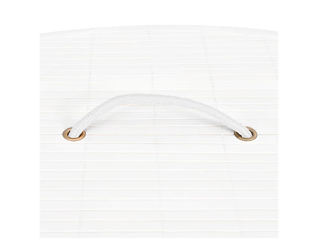Panier à linge d'angle Bambou Blanc 60 L