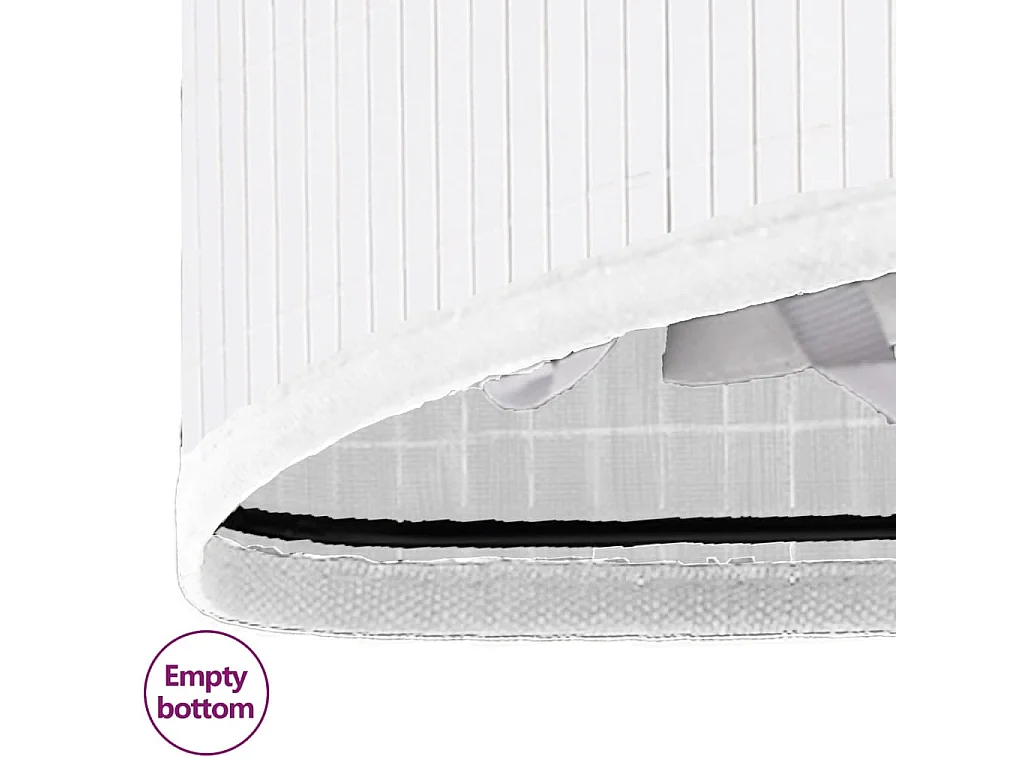 Panier à linge d'angle Bambou Blanc 60 L