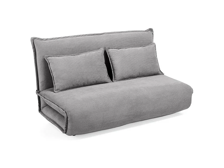 Chauffeuse 2 places 3-en-1 en velours côtelé gris – GRACIE