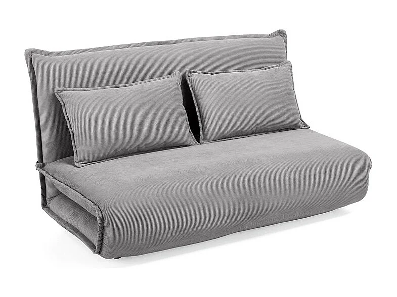 Chauffeuse convertible 2 places 3-en-1 en velours côtelé gris – GRACIE