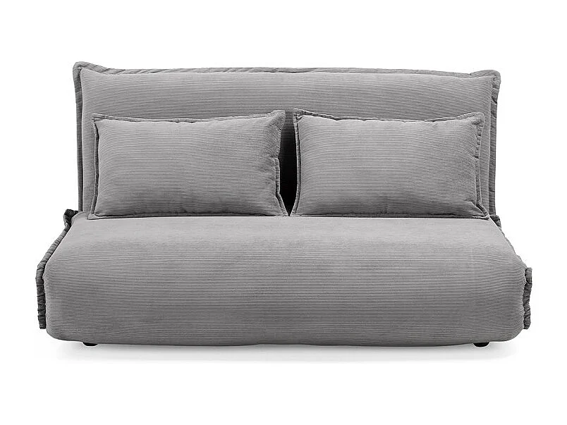 Chauffeuse convertible 2 places 3-en-1 en velours côtelé gris – GRACIE
