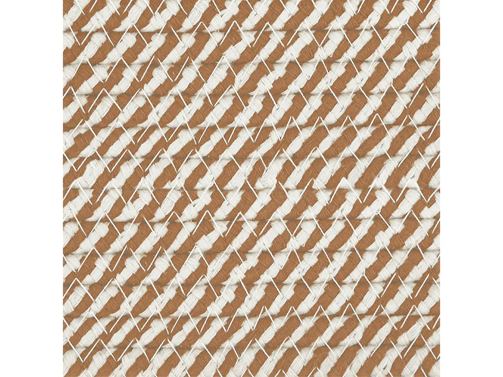 Panier à linge marron et blanc Ø60x36 cm coton