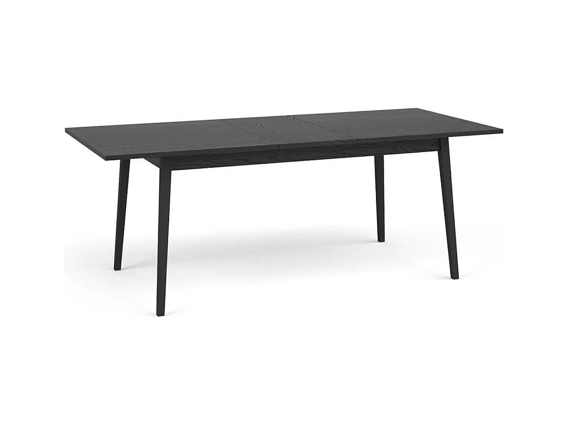 Mesa extensible MONDO – Negro mate – 180 a 220 cm – Patas de diseño en metal