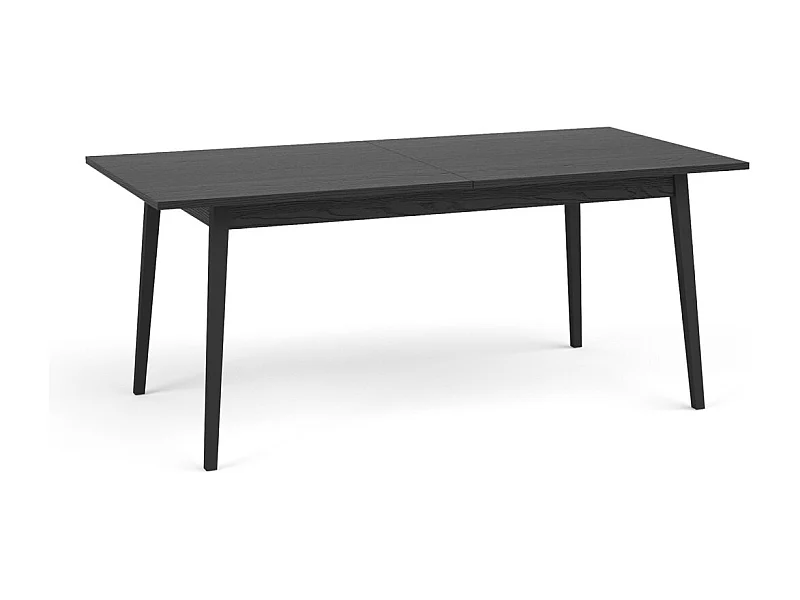 Table extensible MONDO – Noir mat – 180 à 220 cm – Pieds design en métal
