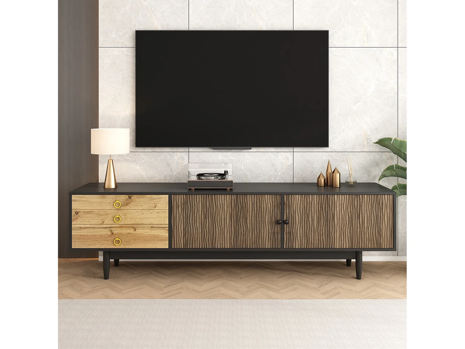 Mobile TV VASAGLE Stile Industriale VASAGLE - Mobile TV Per TV Fino A 152 Cm 60" , Con Ripiani Aperti Console Tv Per Soggiorno Sala Intrattenimento Colore Marrone Rusticonero 57501625 Mobile Per